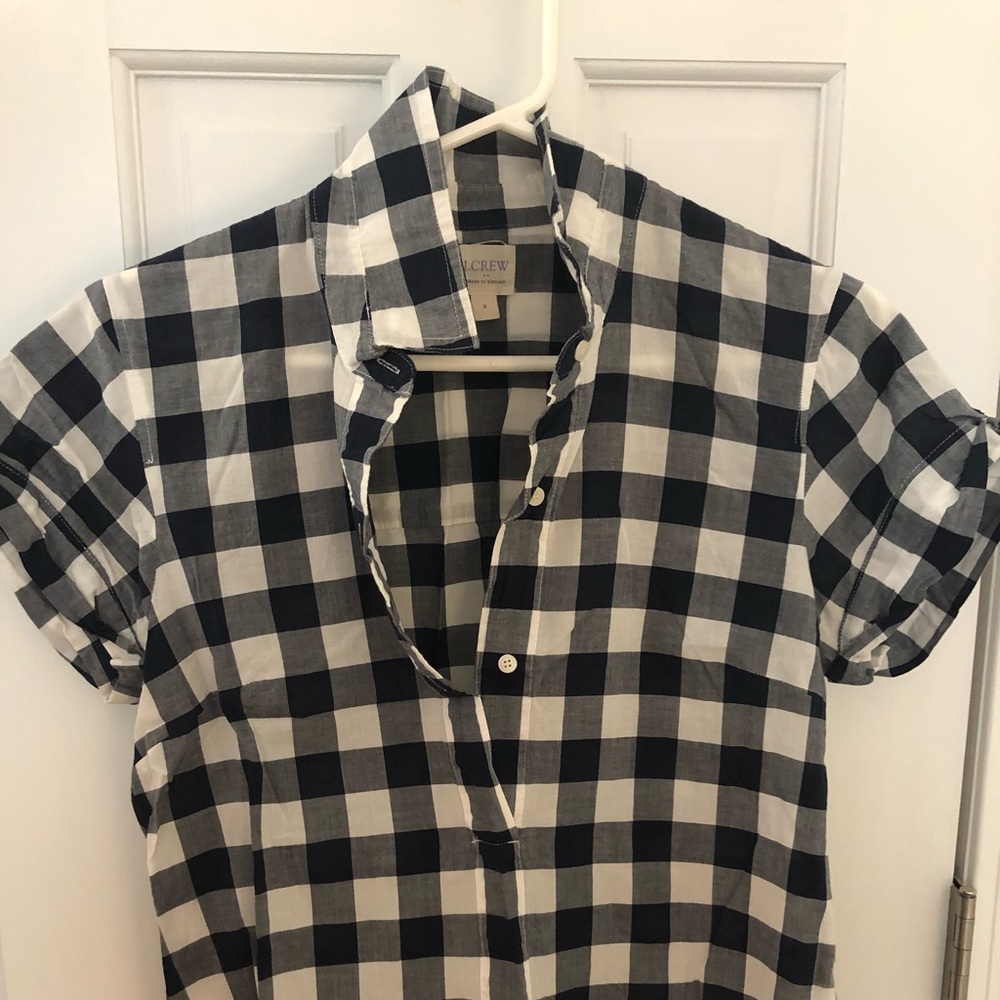 Short sleeved Jcrew gingham shirt